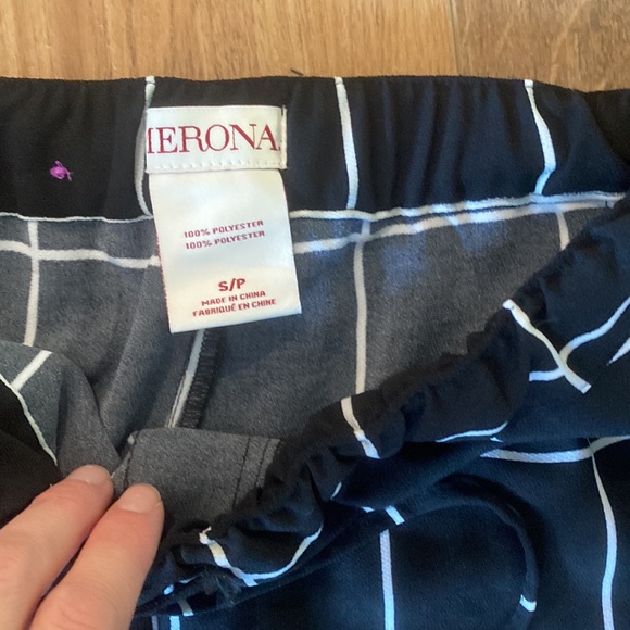 Merona black windowpane joggers pull on with pockets and drawstring small - Picture 2 of 8